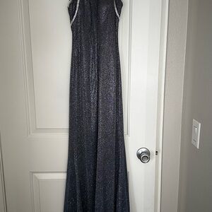 Elegant Black Glitter Gown